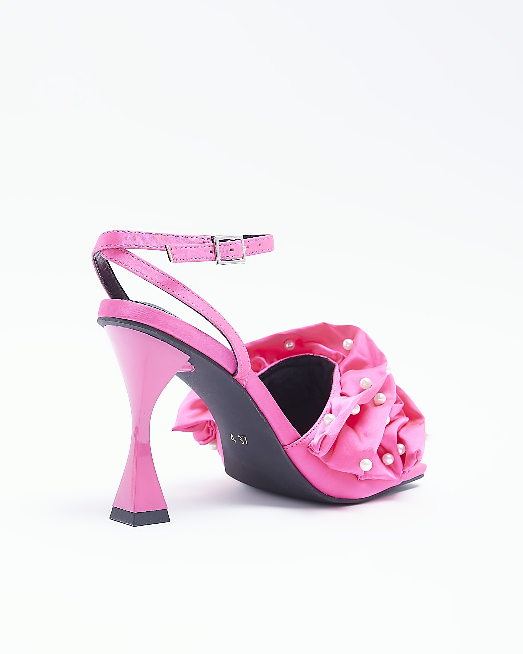 Pink Ruffle Pearl Heeled Sandal