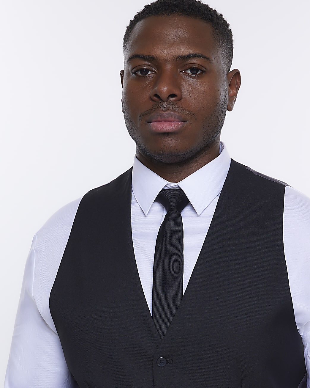 Big & Tall black slim fit waistcoat