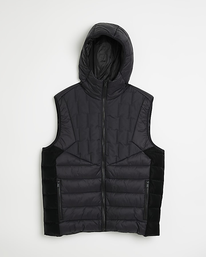 Black Mixed Stitch Heat Sealed Gilet