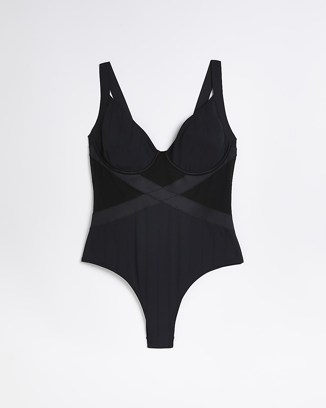 Plus black plunge swimsuit