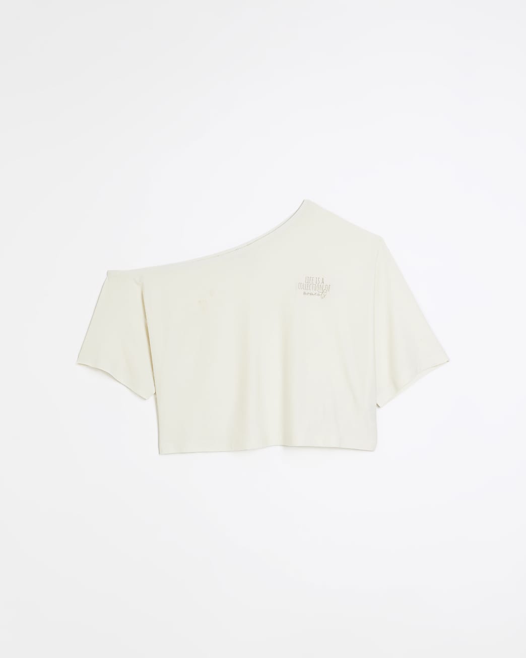 Cream embroidered off shoulder top