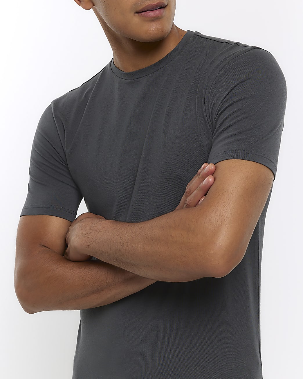 Grey muscle fit t-shirt