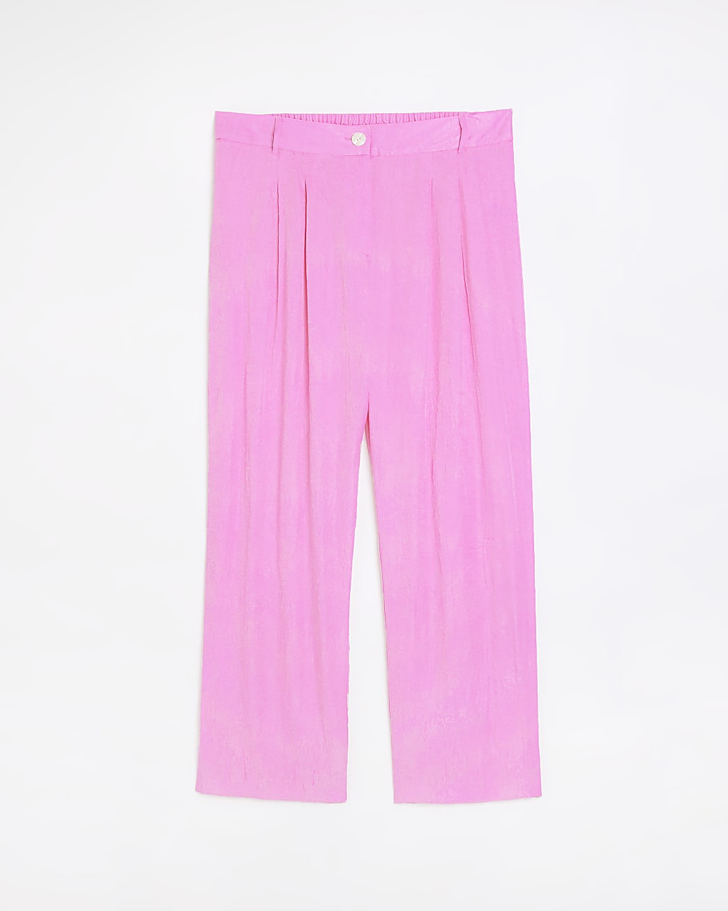 Plus pink wide leg pleat trousers