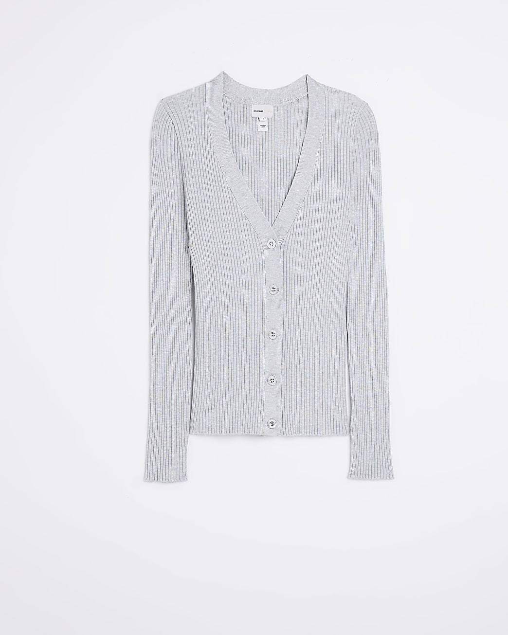 Grey knit long sleeve cardigan