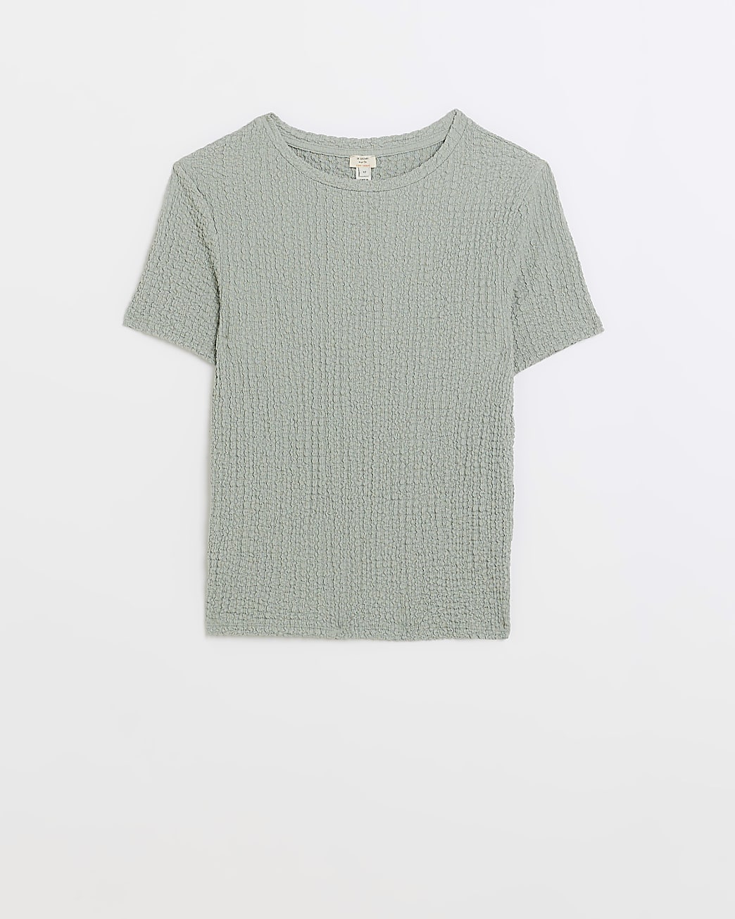 Green textured crew t-shirt