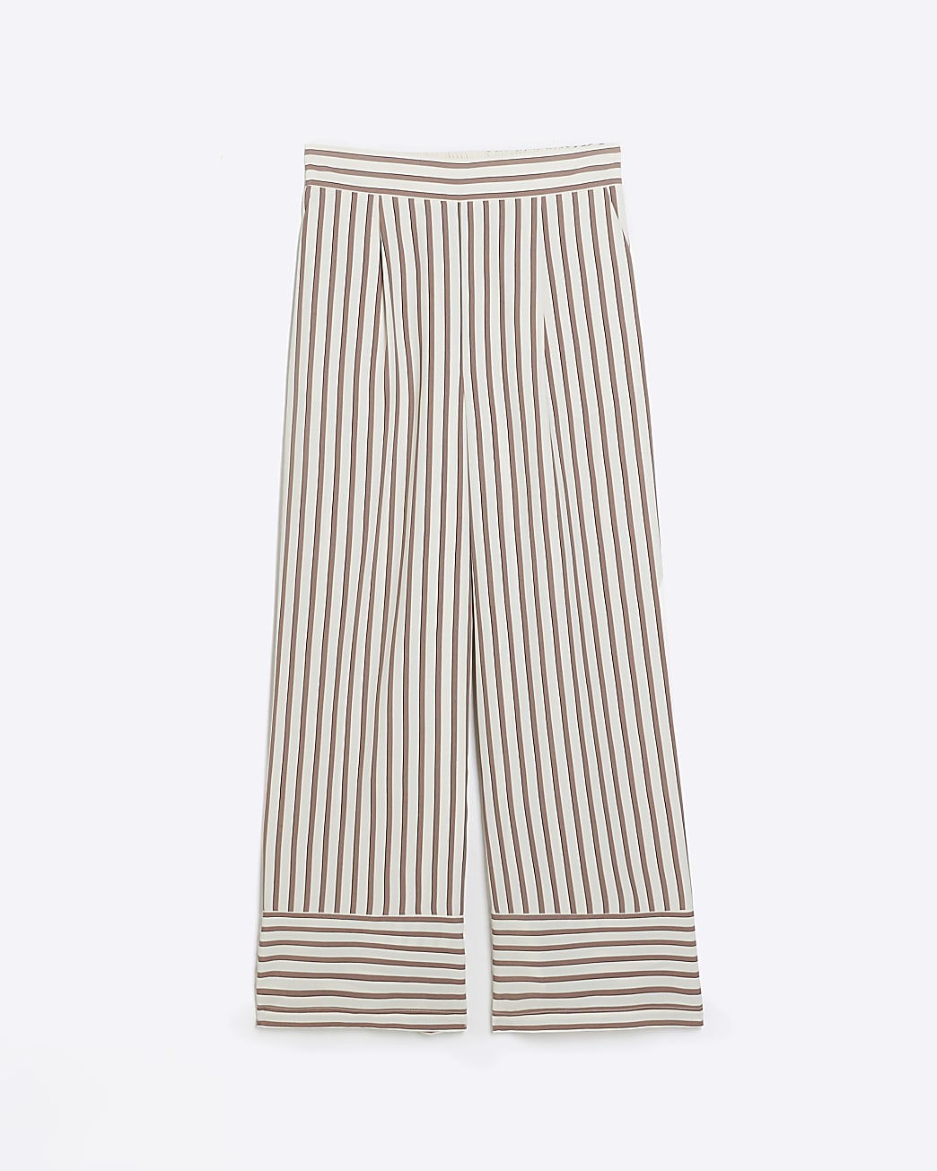 Brown stripe wide leg trousers