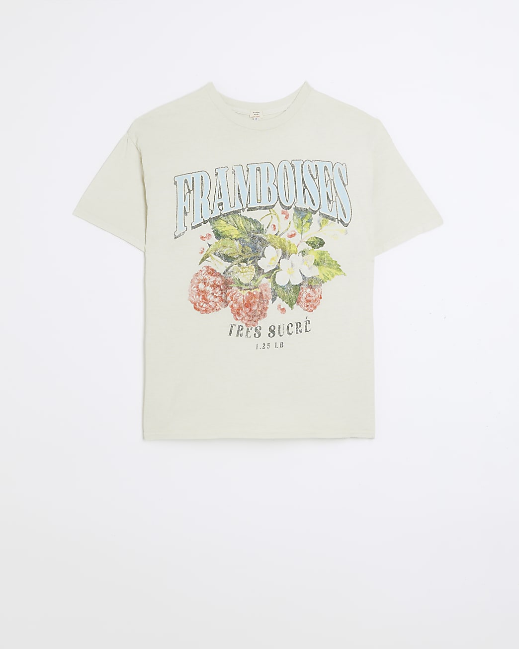 Cream faded graphic print t-shirt