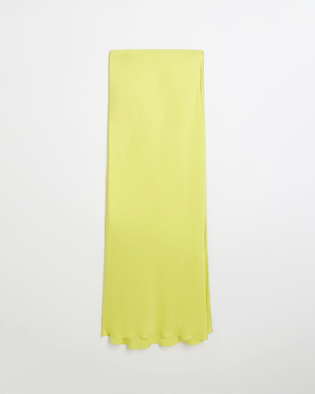 Yellow satin maxi skirt