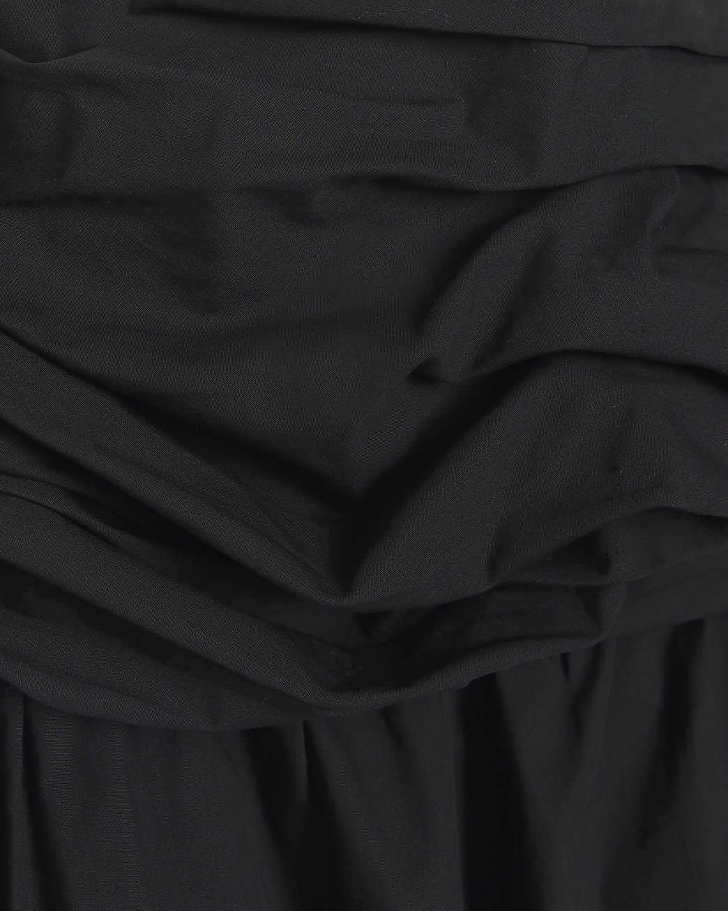 Black ruched bardot midi dress