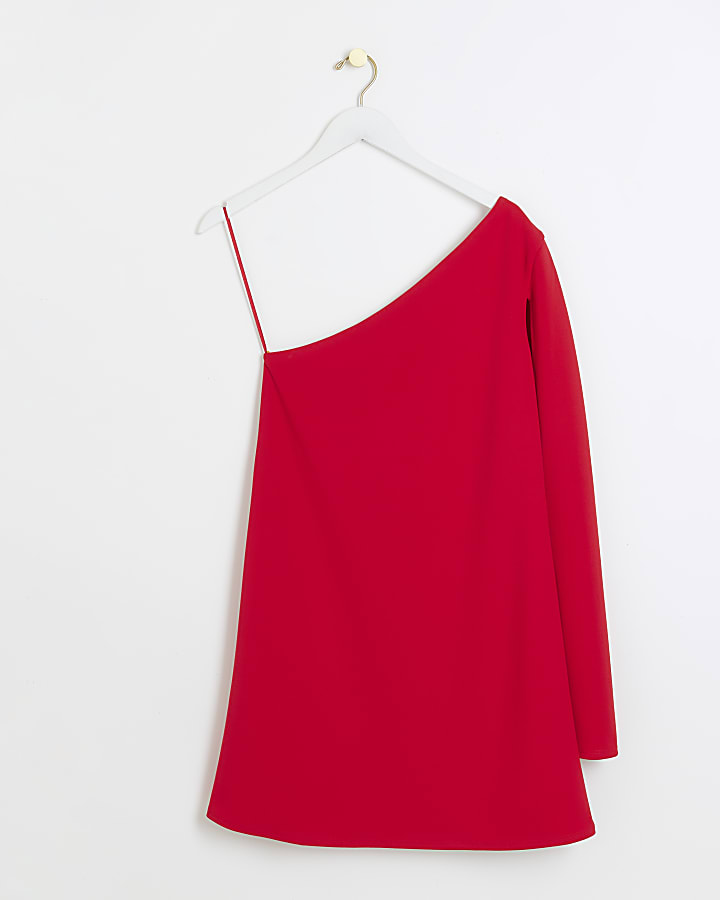 Red cape detail bodycon mini dress
