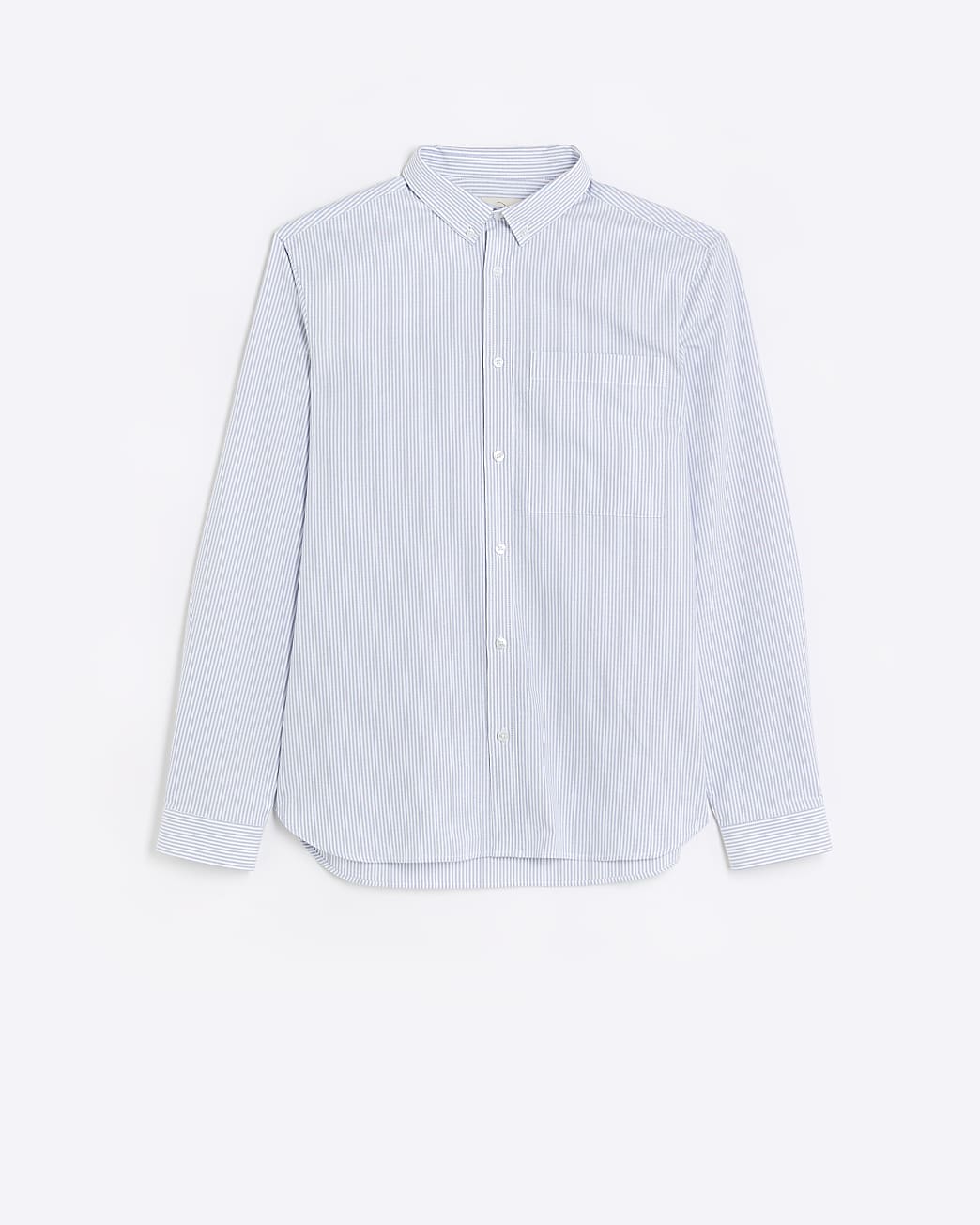 Blue regular fit striped oxford shirt