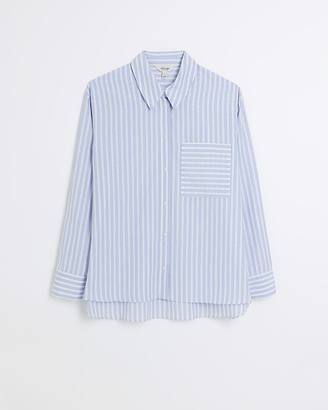 Blue poplin striped shirt