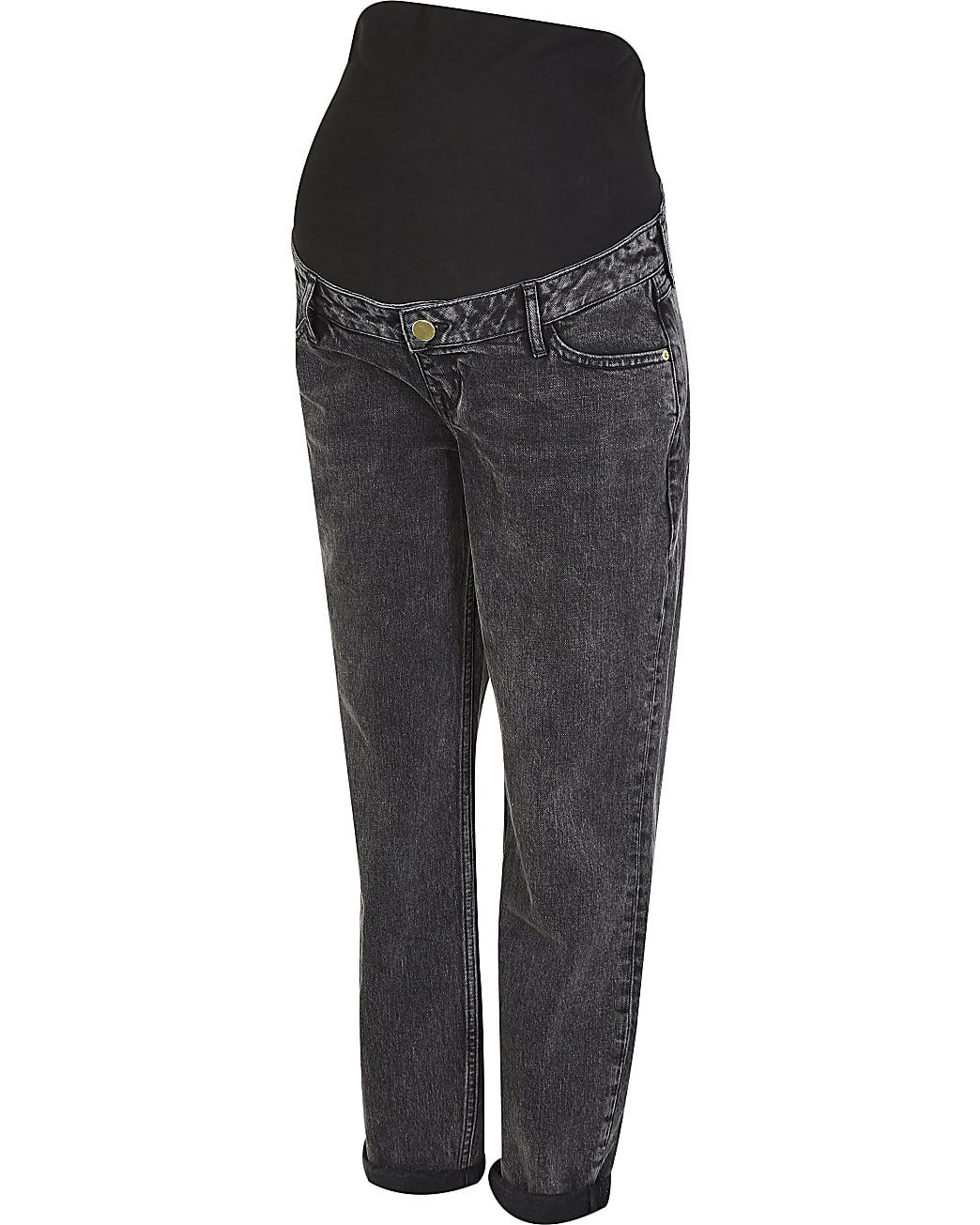 Black mid rise maternity mom jeans