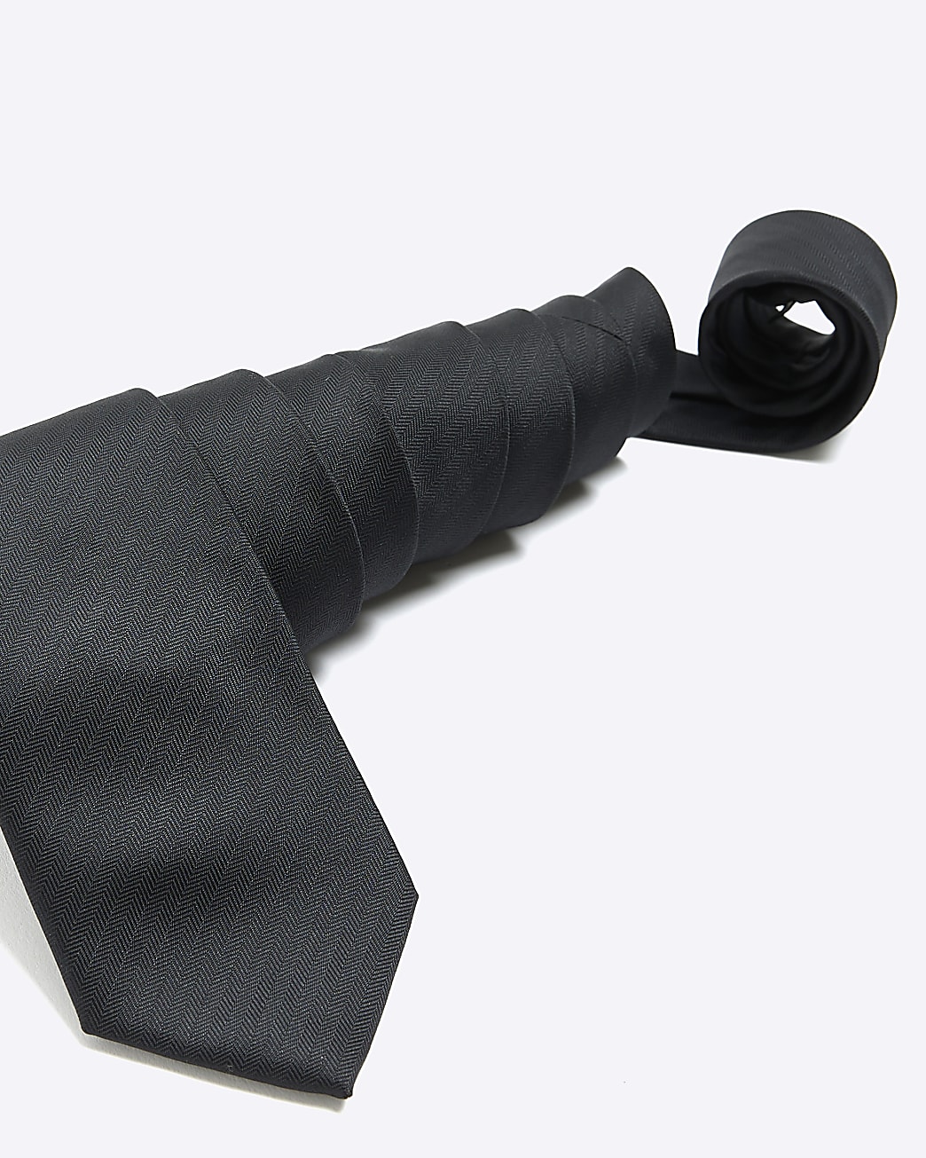 Black herringbone tie