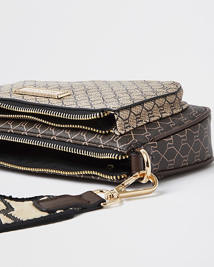 Brown monogram cross body bag