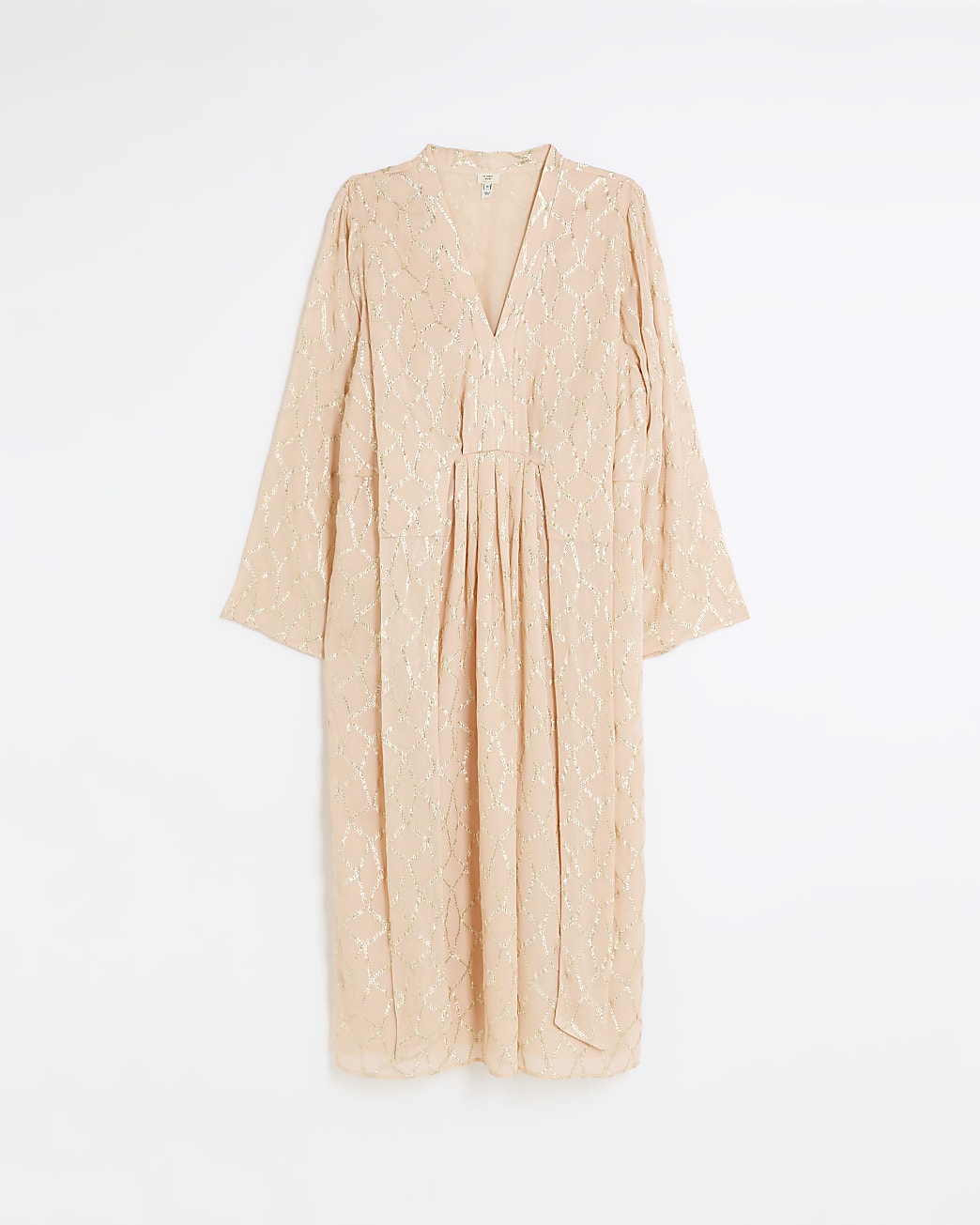 Orange long sleeve glitter wrap dress