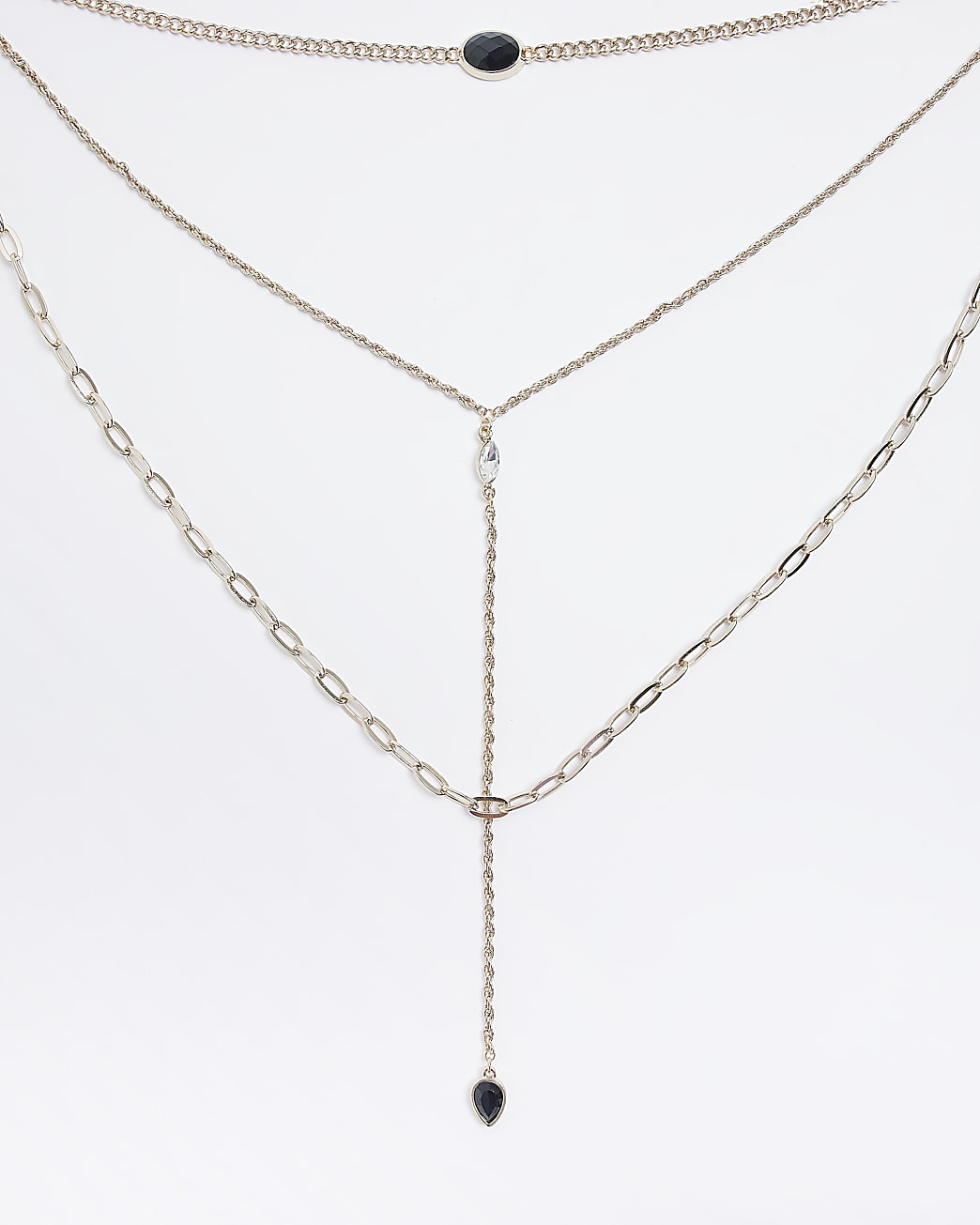 Gold multirow choker necklace