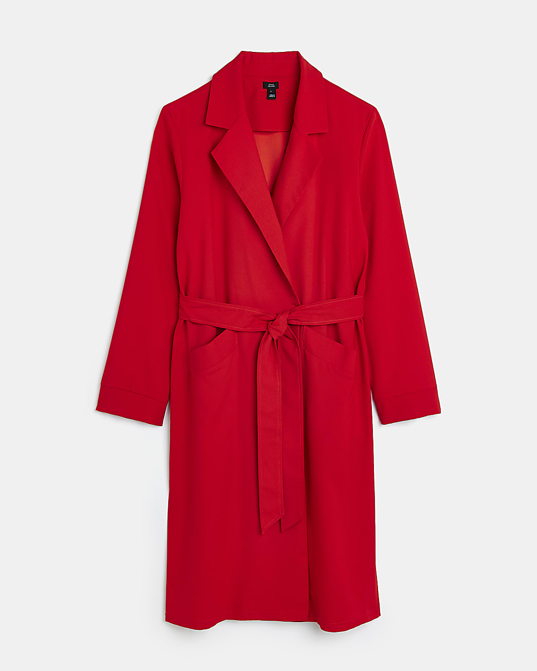 Red longline duster jacket