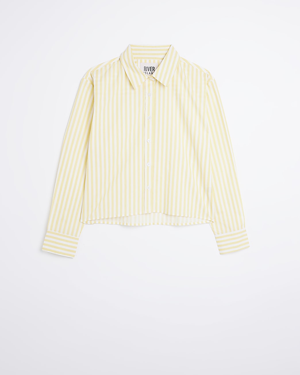 Yellow Stripe Cropped Shirt