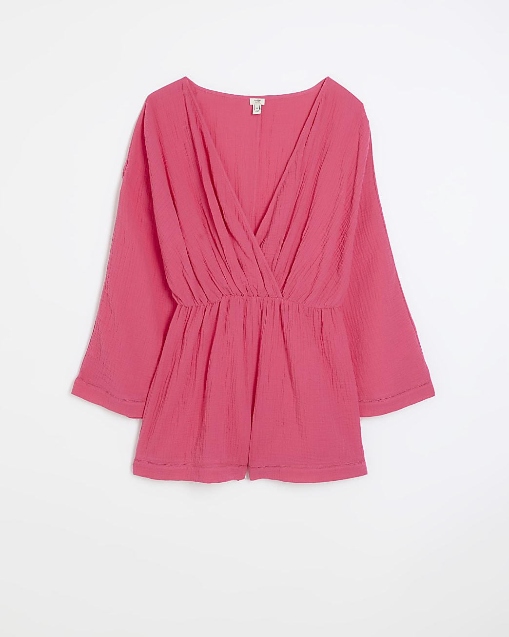 Pink textured wrap playsuit