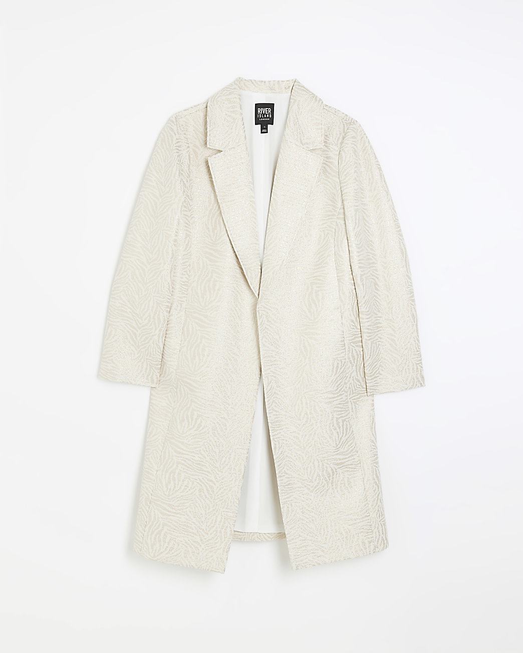 Cream zebra jacquard coat