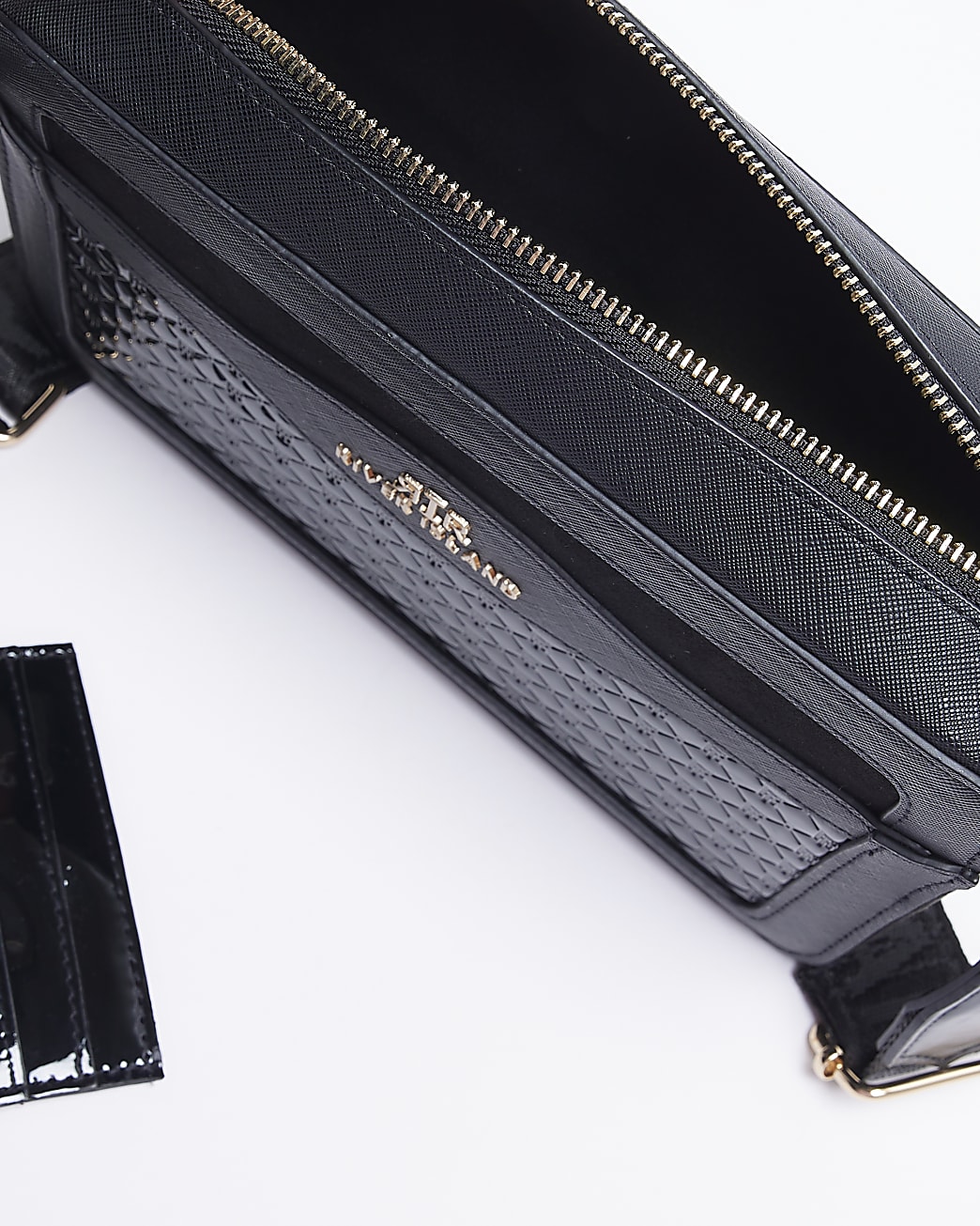 Black quilted cross body bag
