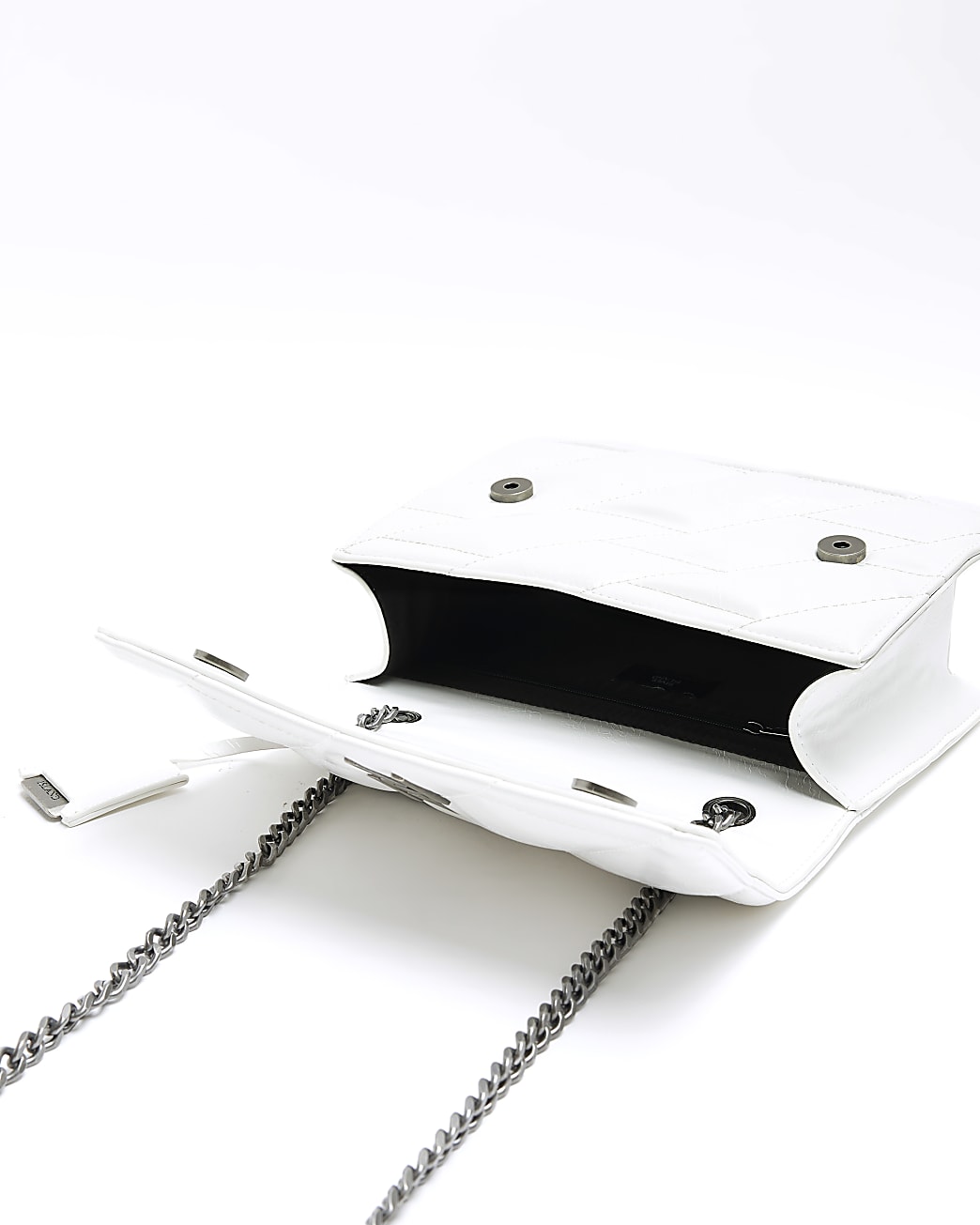White quilted pu shoulder bag