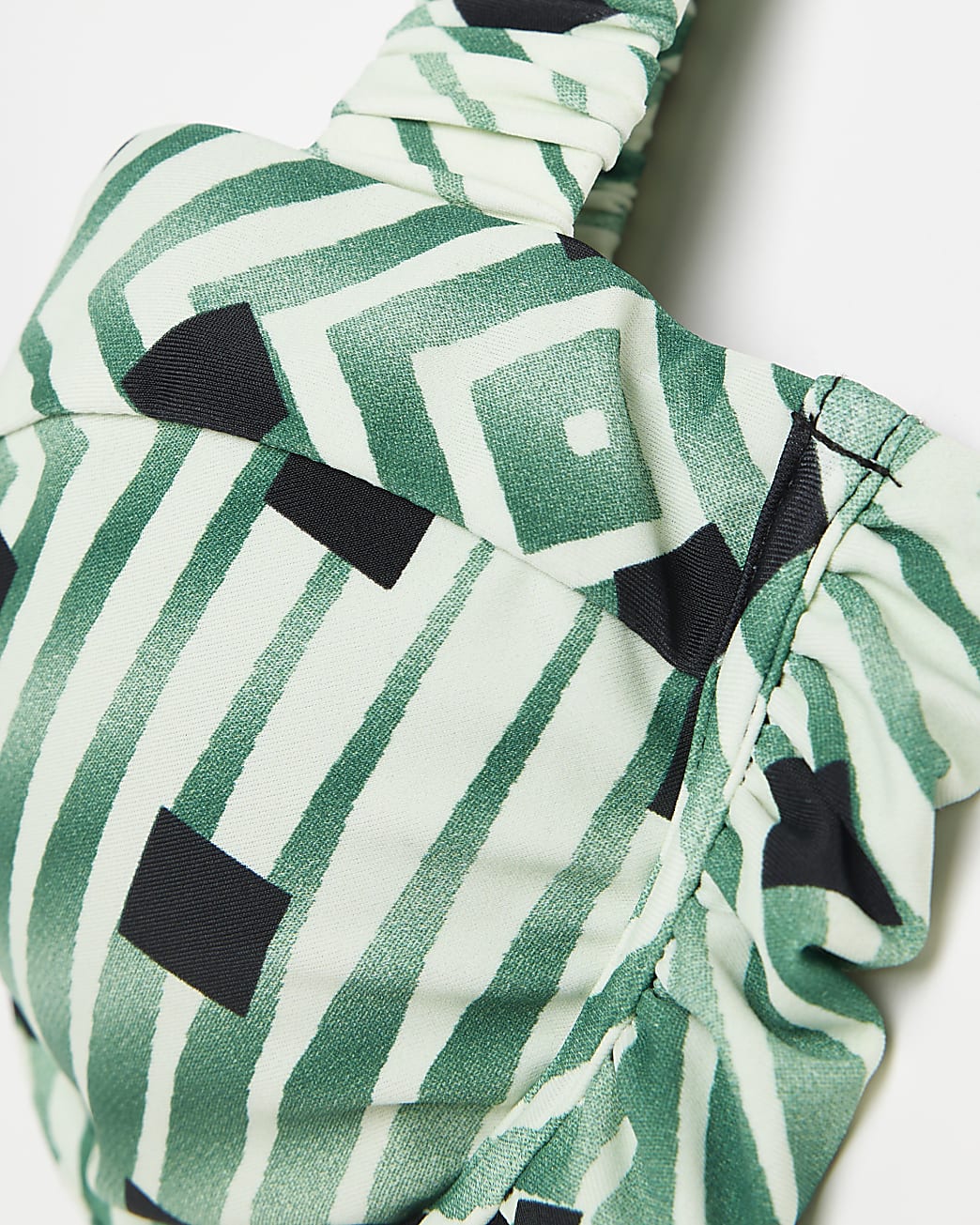 Green scrunchie balconette bikini top