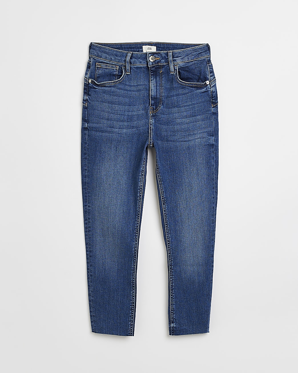 Blue cropped bum sculpt skinny jeans