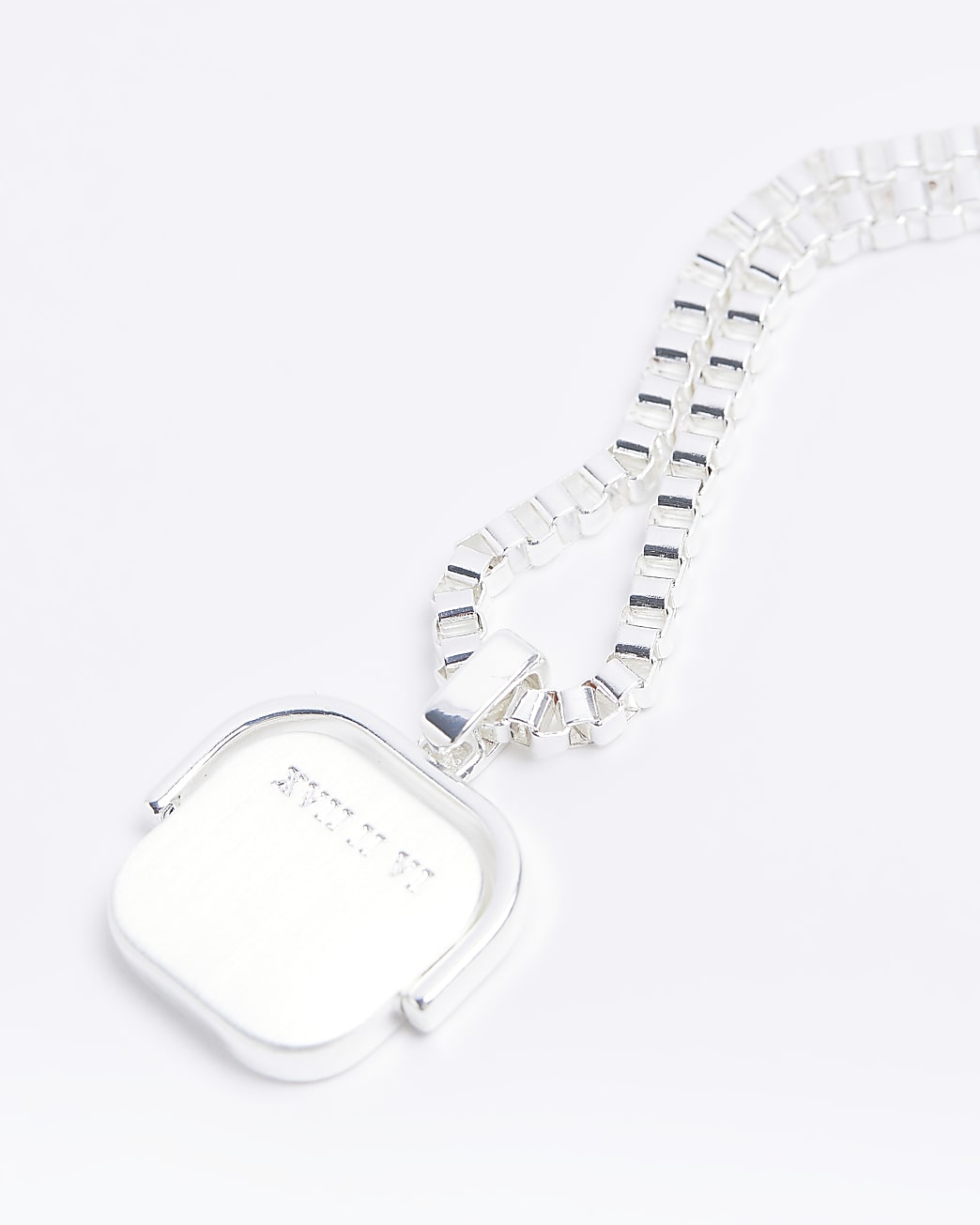 Silver colour square necklace