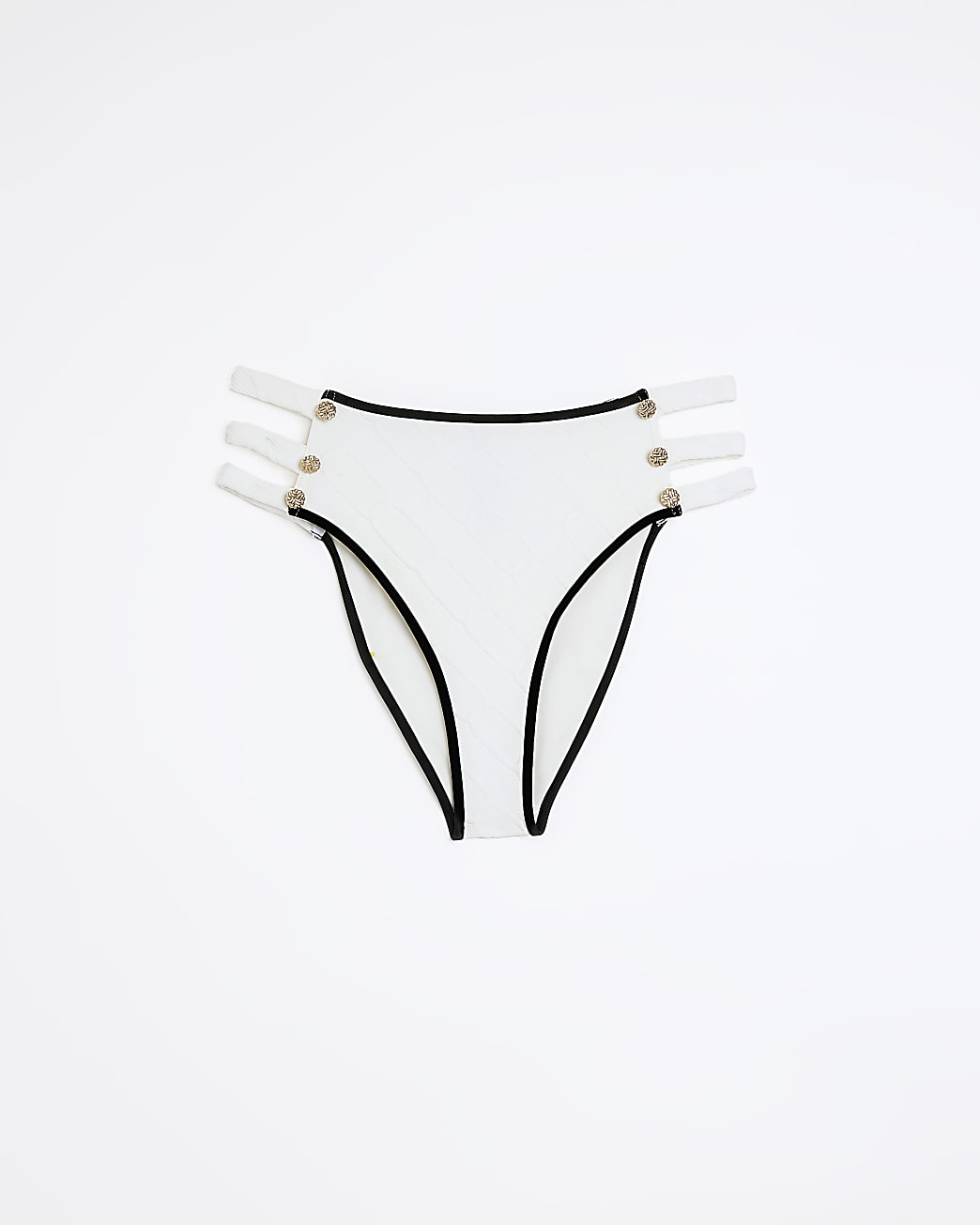 Cream texture high waisted bikini bottoms