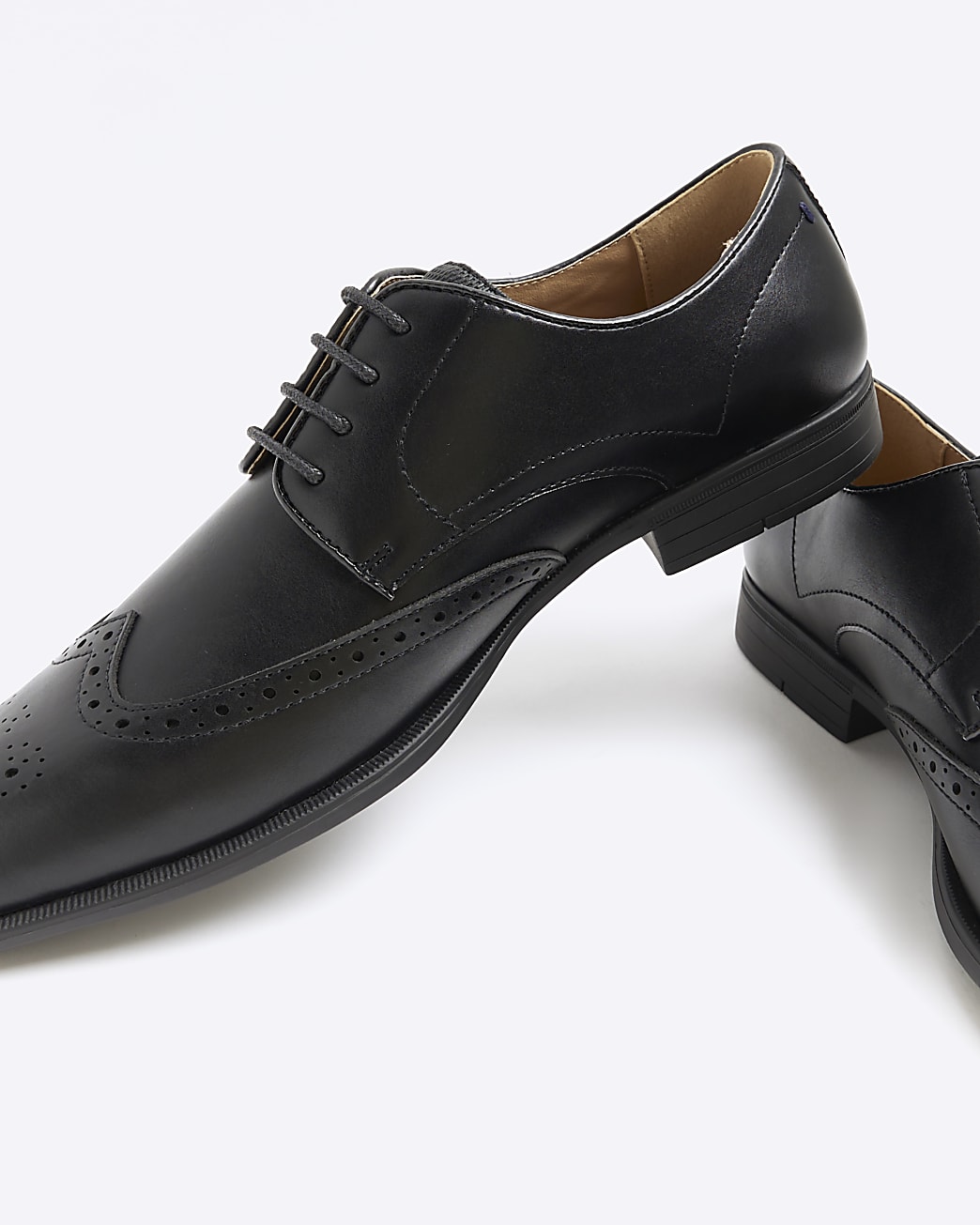 Black Formal Brogue Derby Shoes