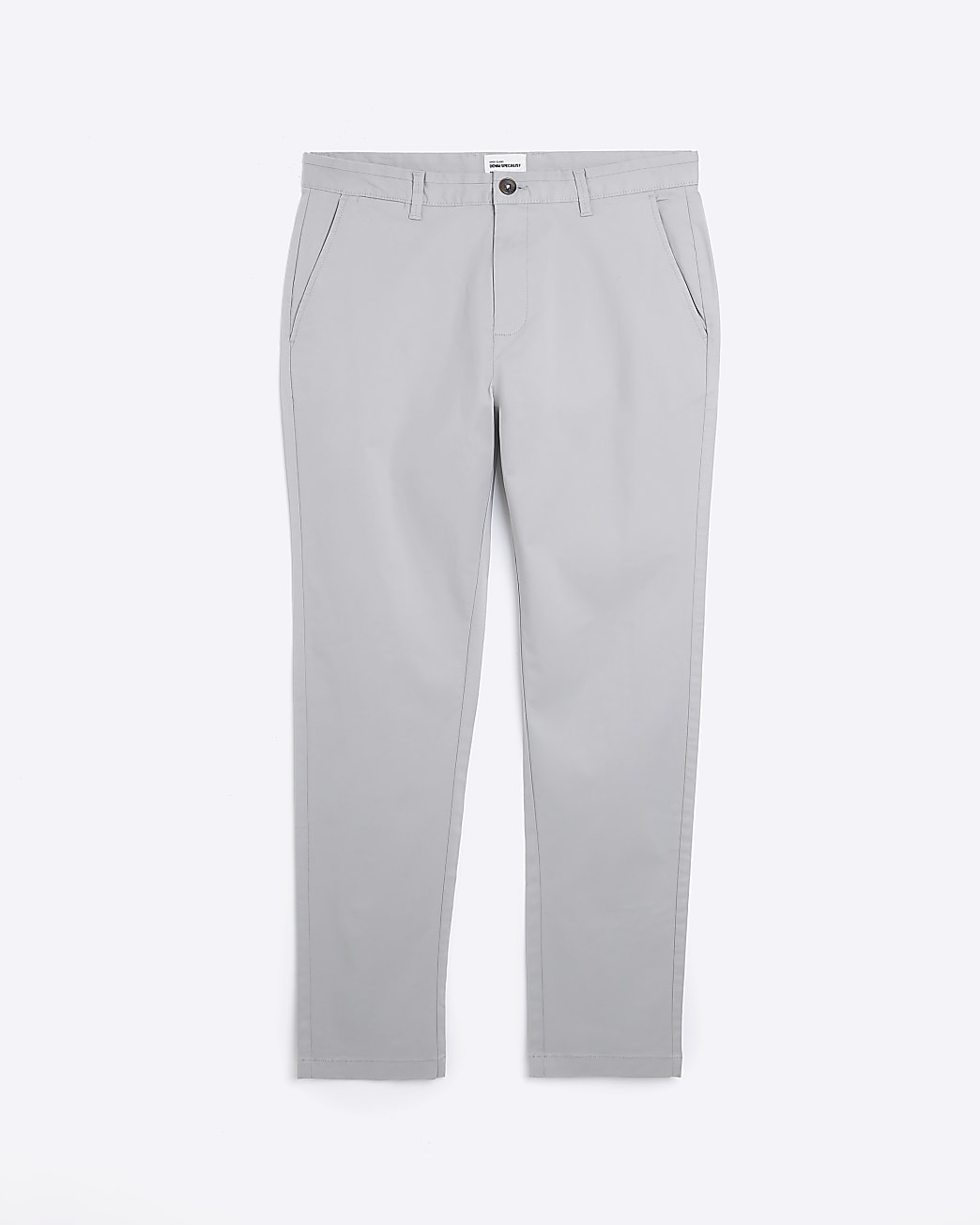 Grey slim fit casual chino trousers