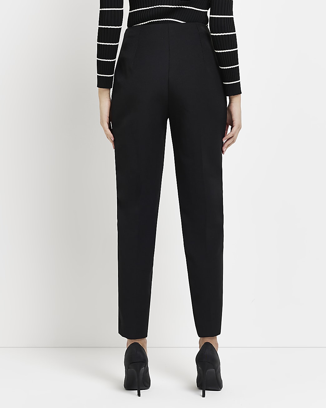 Black high waisted cigarette trousers