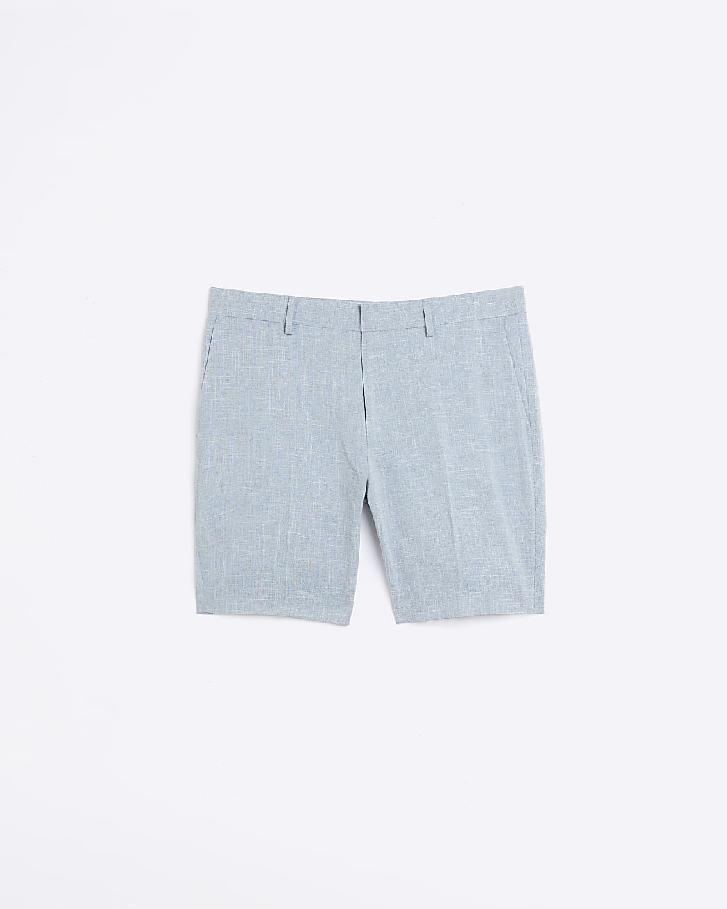 Blue slim fit textured smart shorts