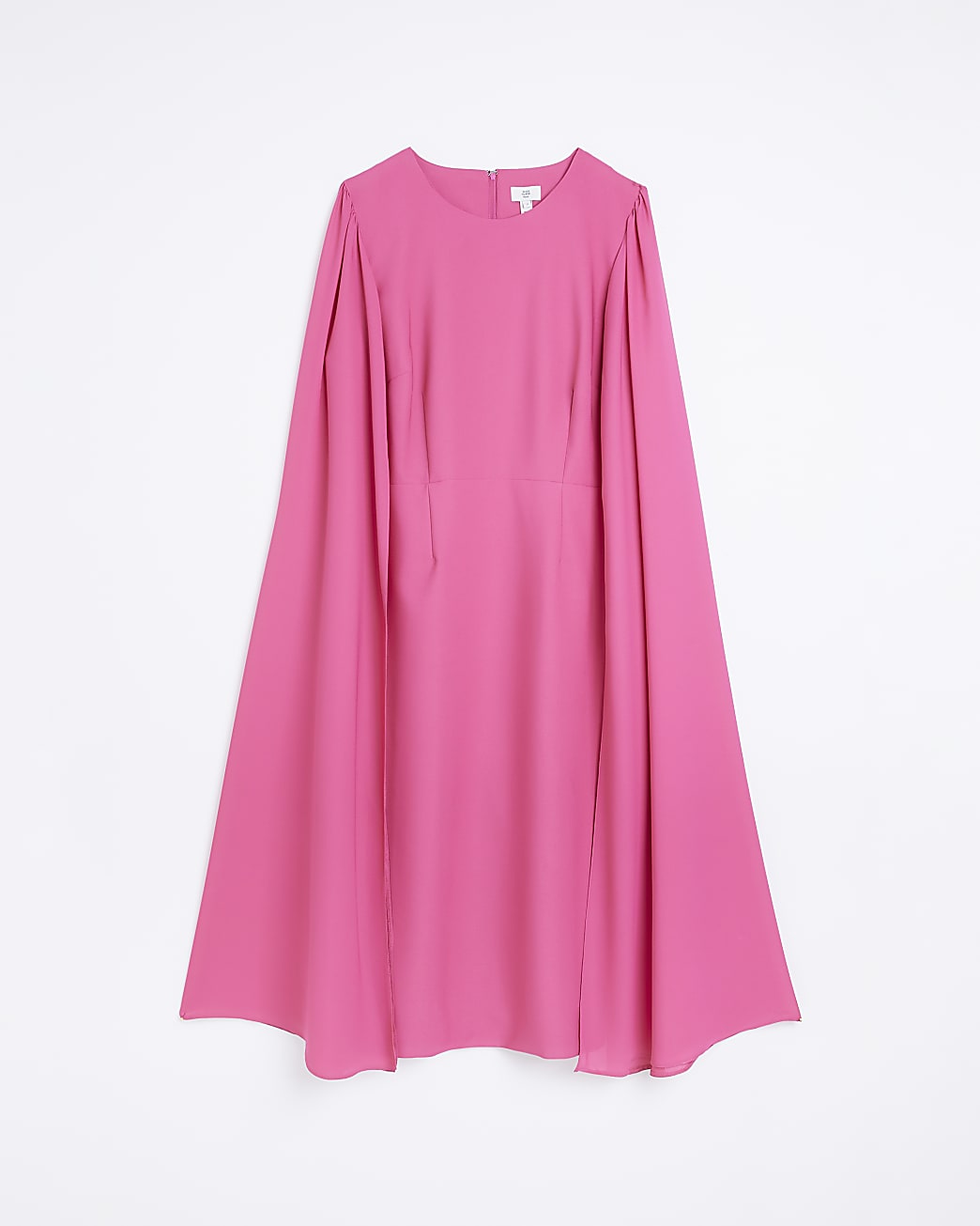 Plus pink chiffon sleeve bodycon midi dress