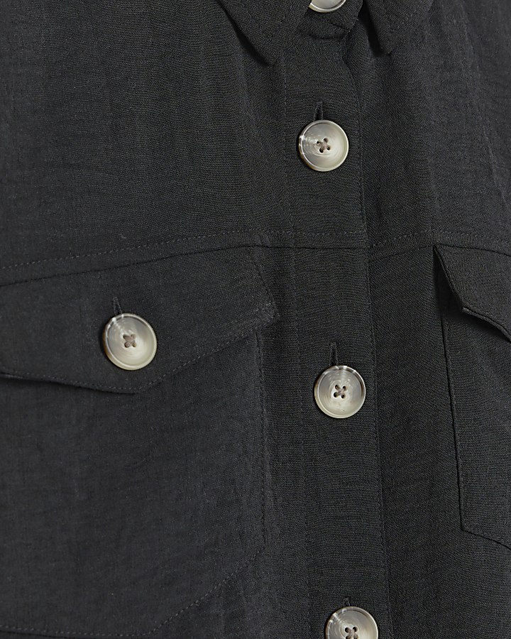 Black textured long sleeve shirt