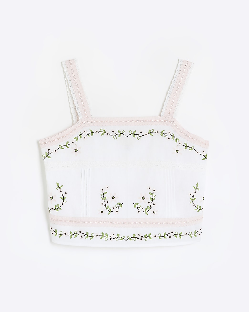 White embroidered cami top