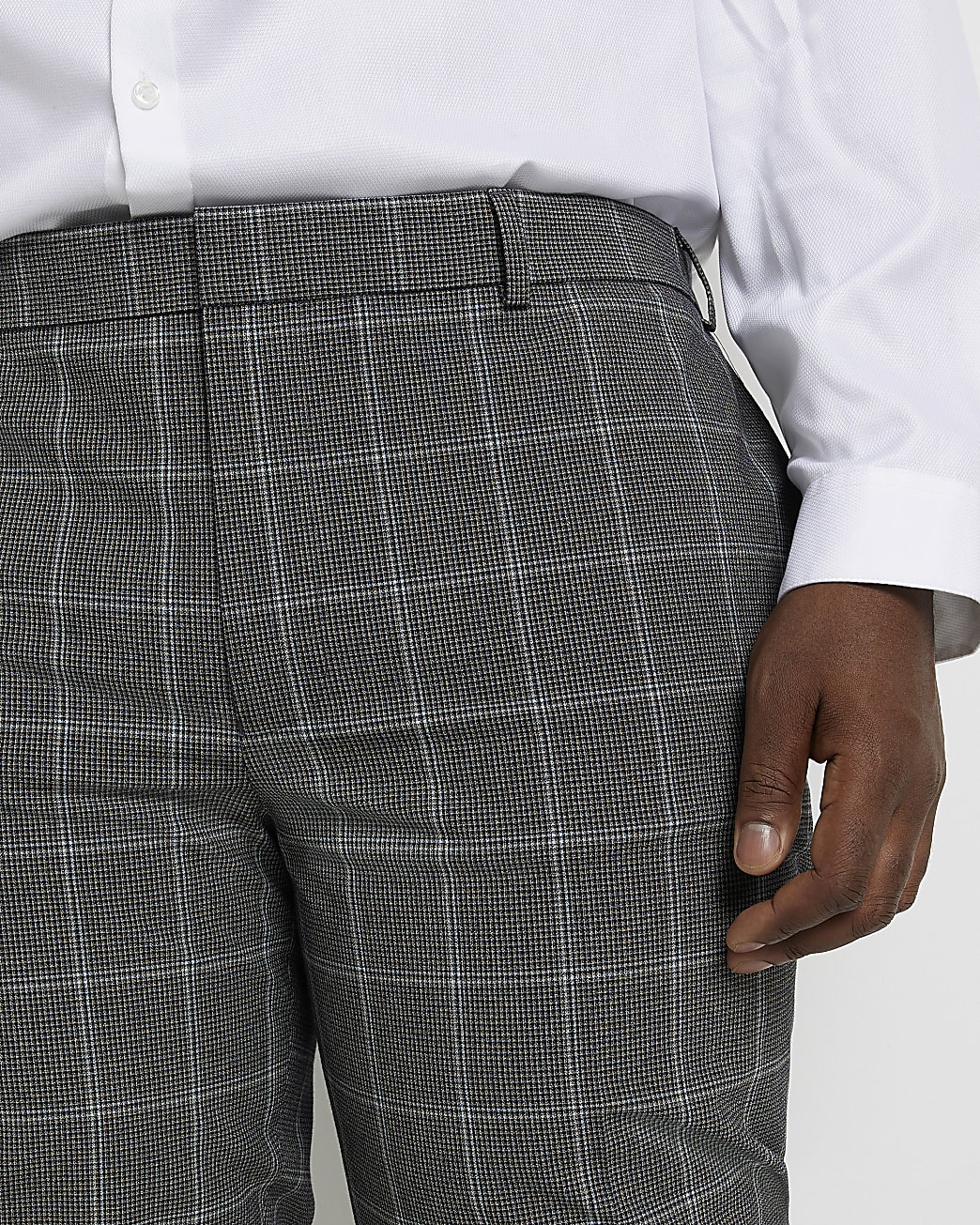 Big & Tall Grey Slim fit Check suit trousers