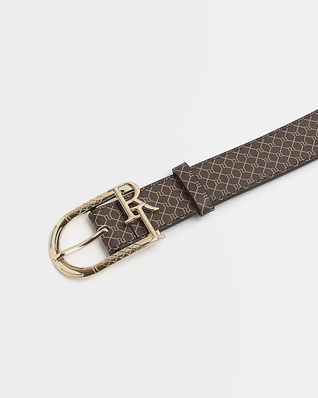 Brown RI monogram belt
