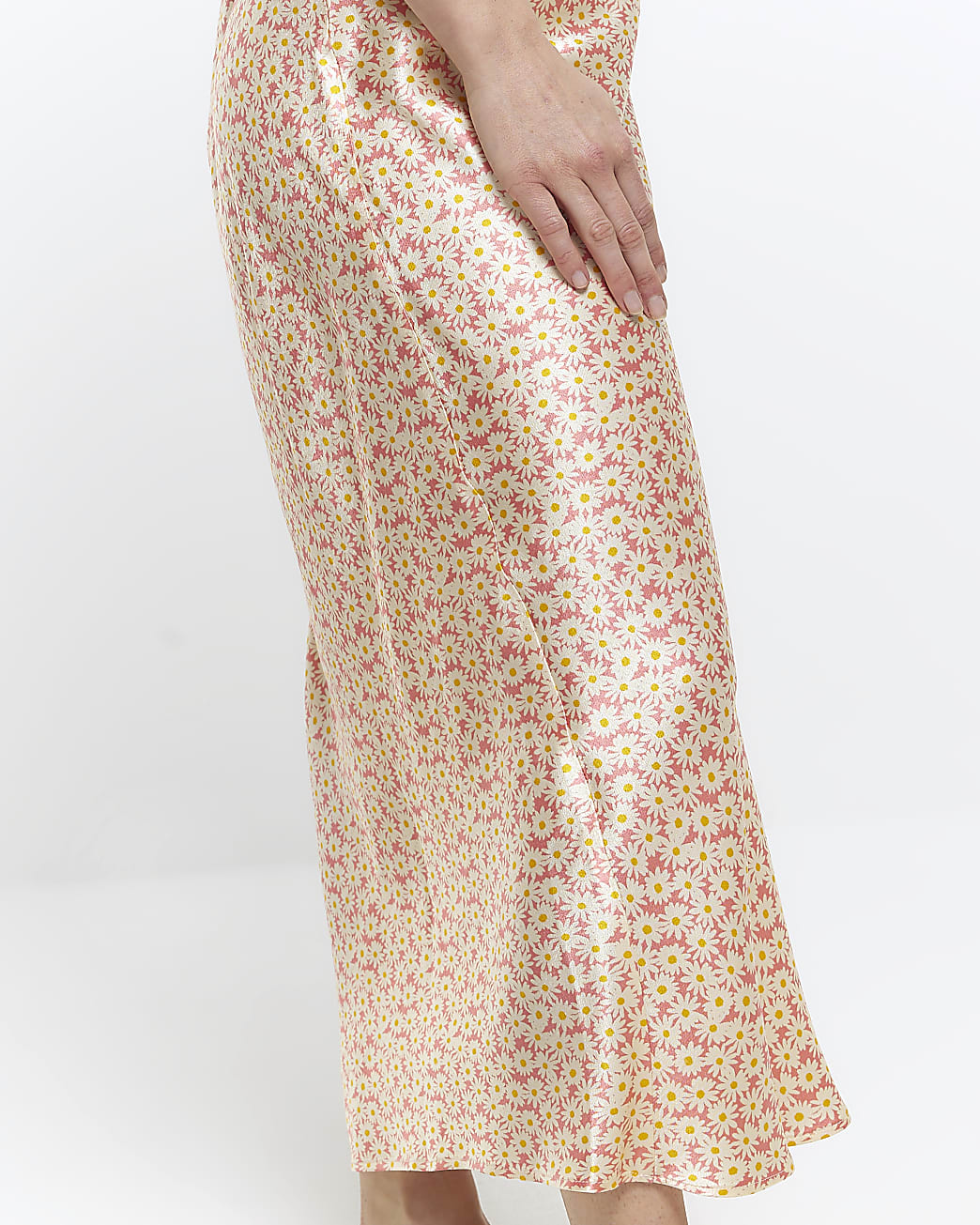 Petite pink floral print maxi skirt