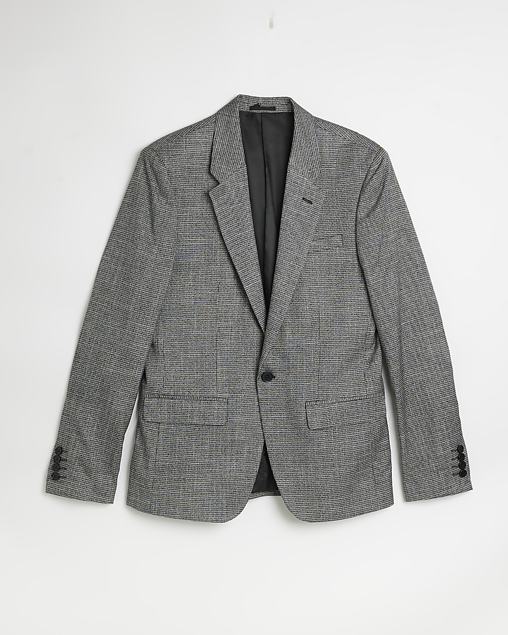 Grey Skinny fit HoundsTooth suit jacket
