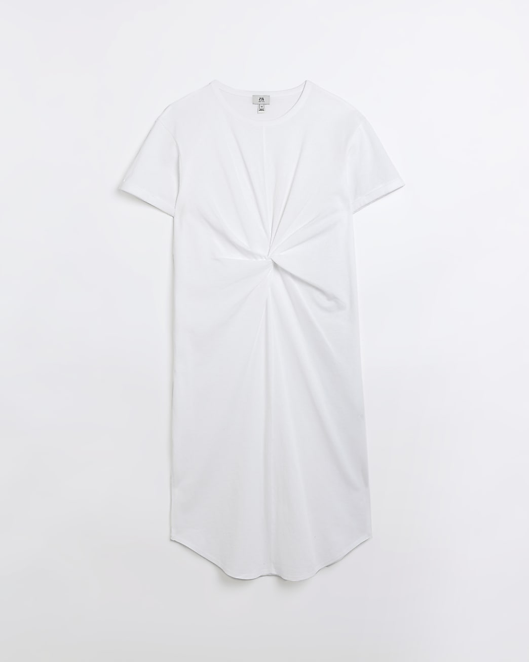 Petite white front twist t-shirt midi dress