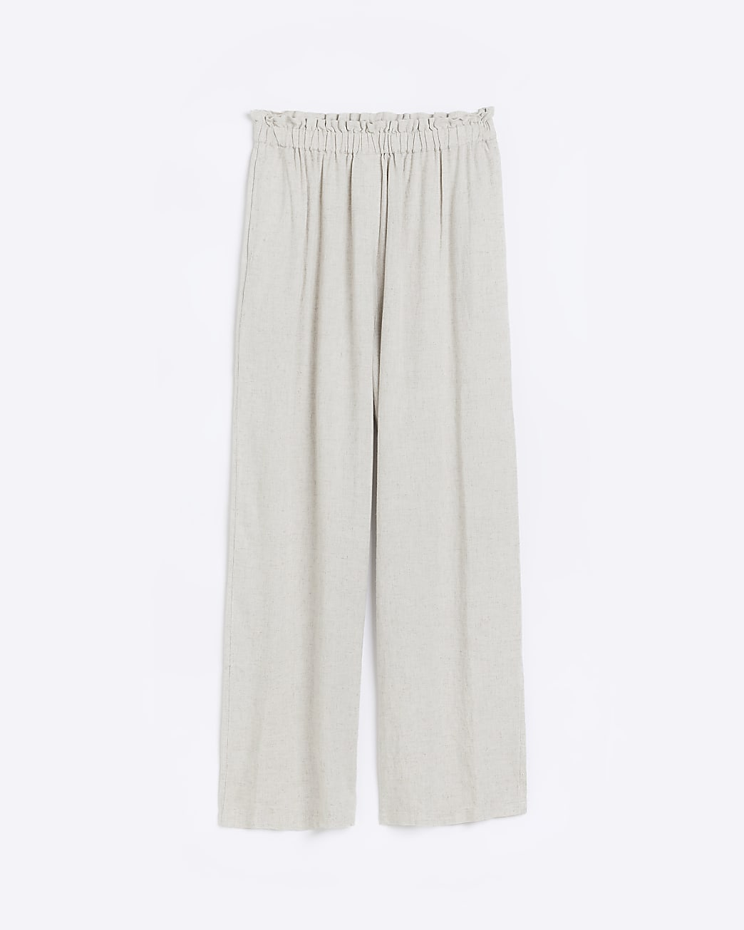 Stone wide leg trousers with linen
