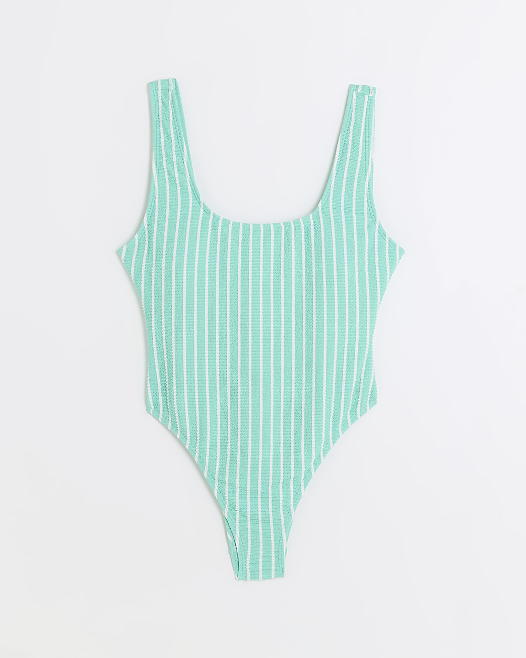 Aqua textured striped swimsuit