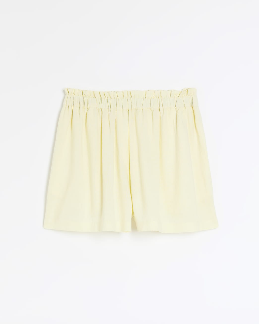 Petite yellow shorts with linen