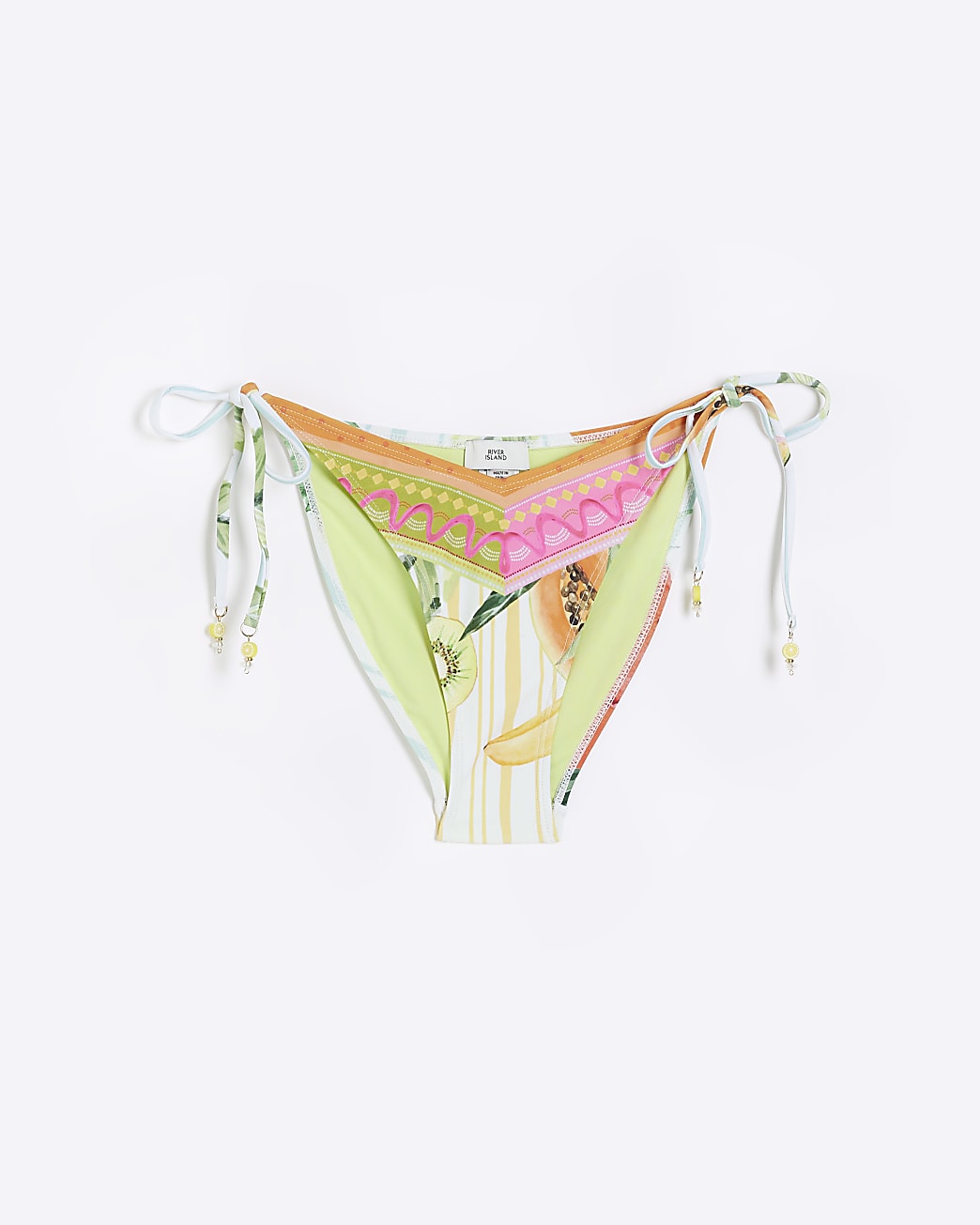 Yellow print bikini bottoms