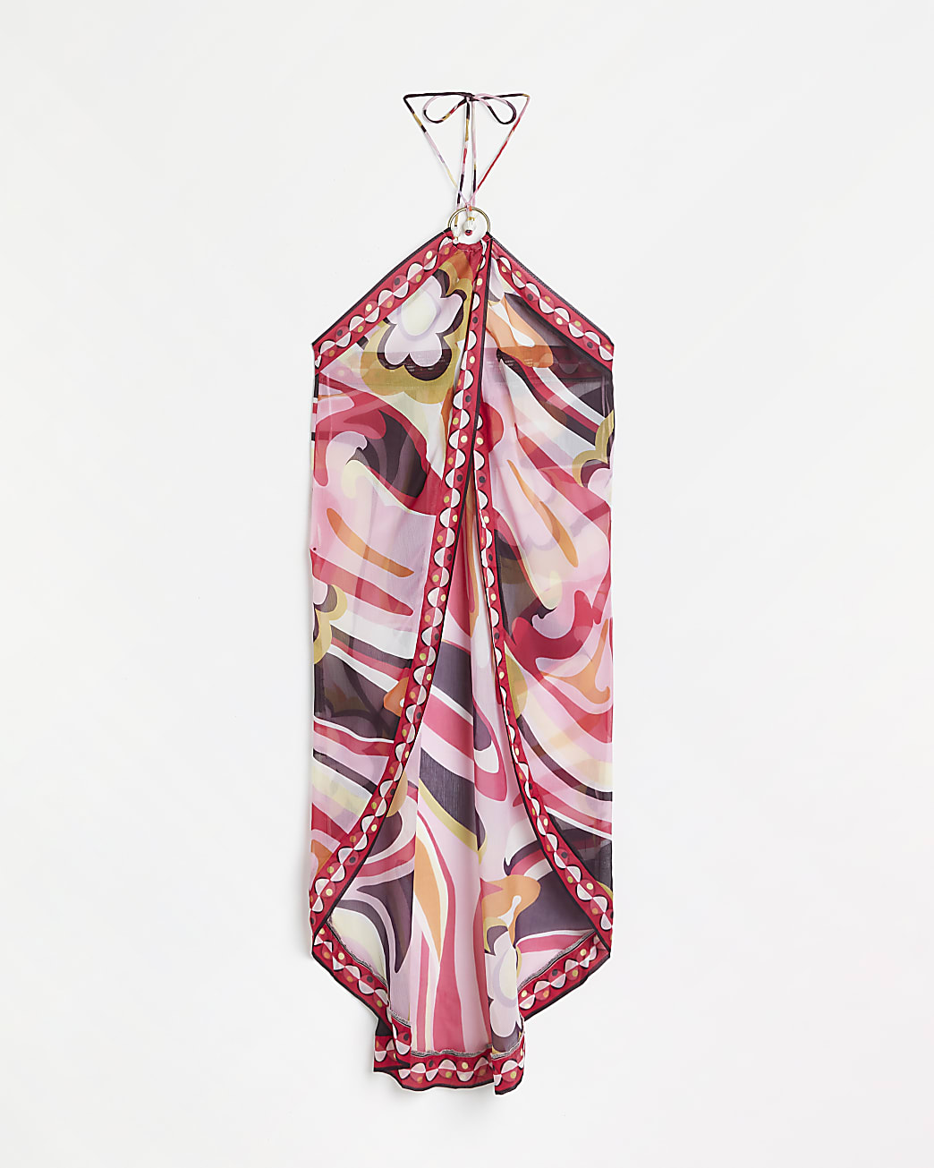 Pink printed longline top
