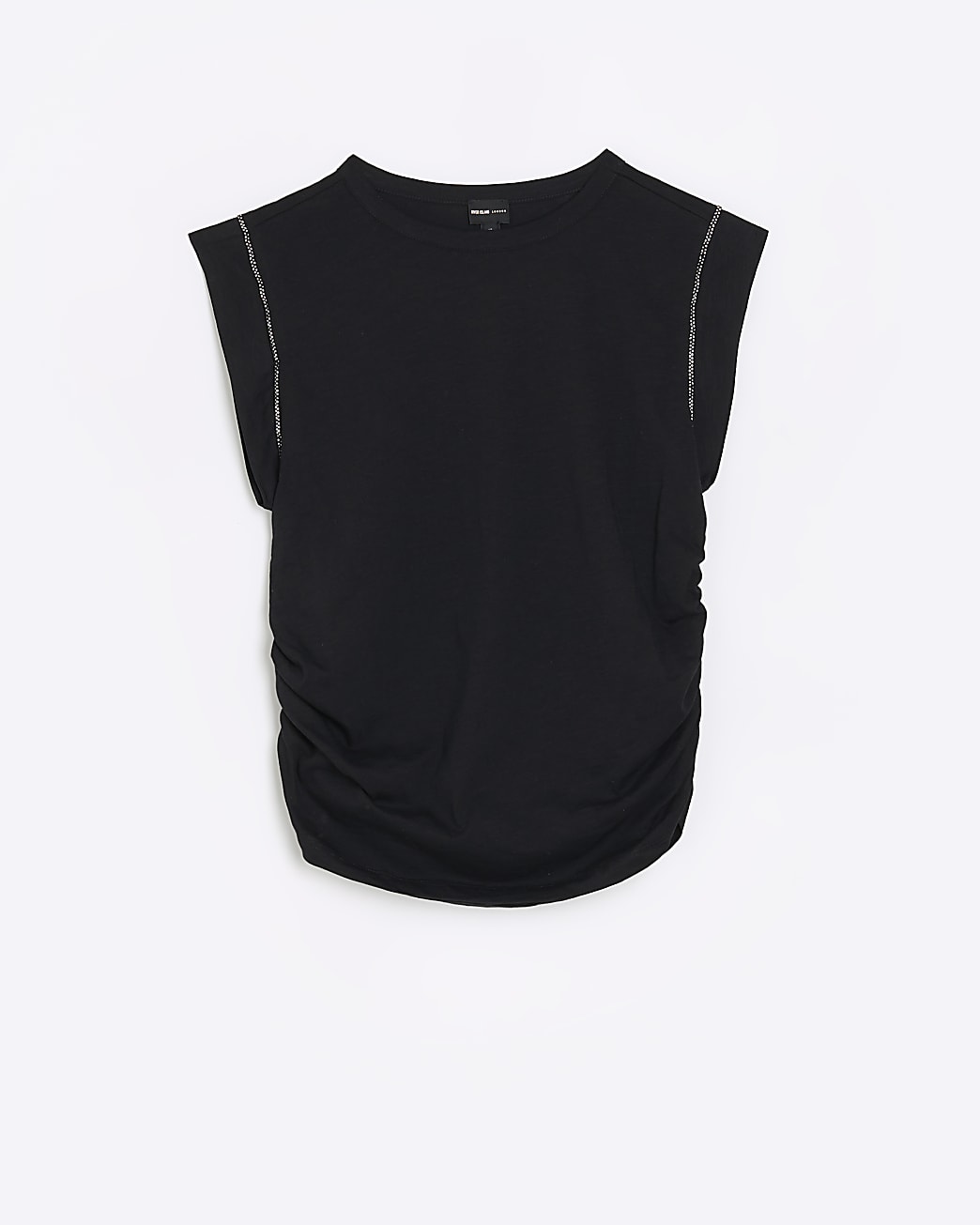 Black diamante trim t-shirt