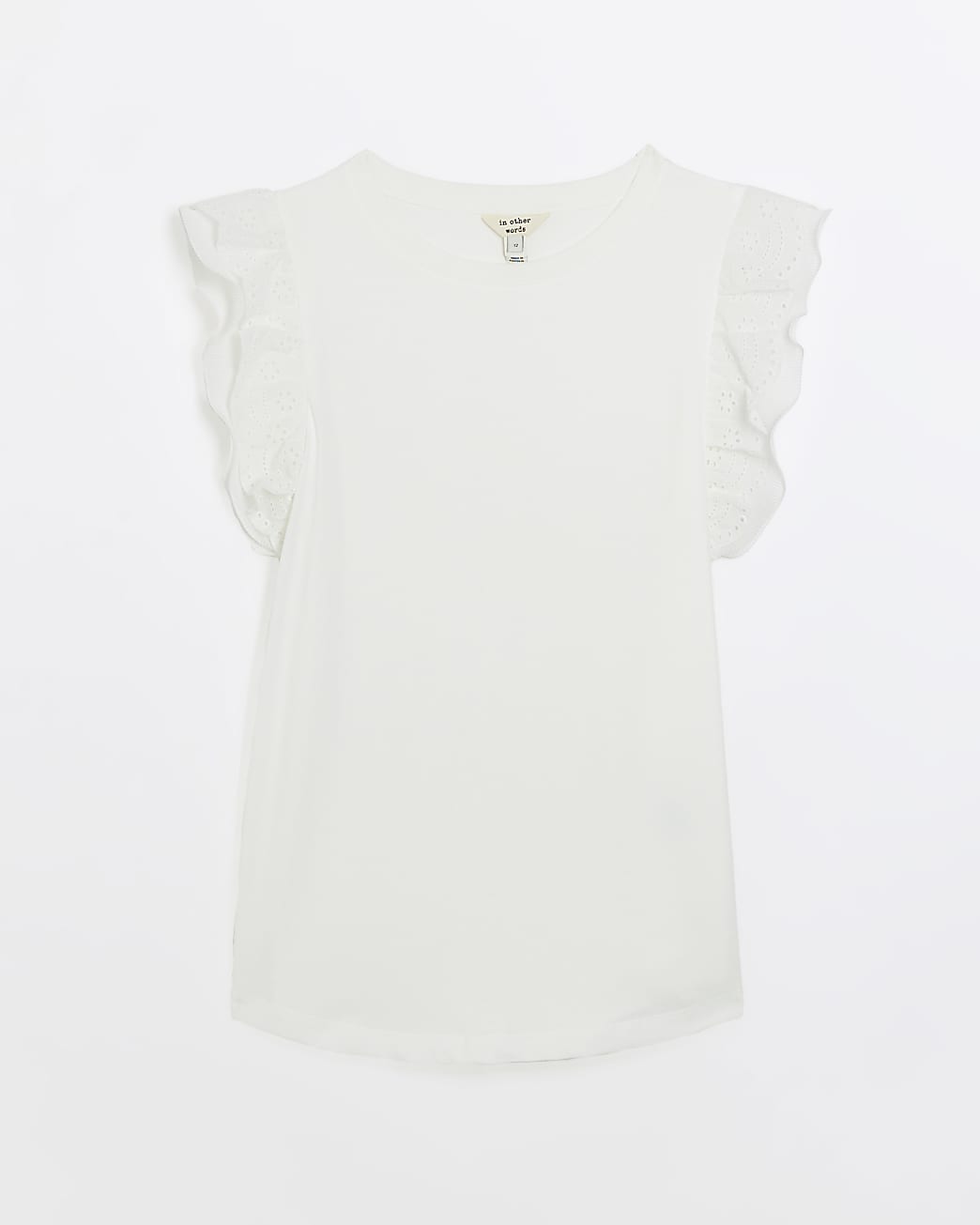 White frill sleeveless top
